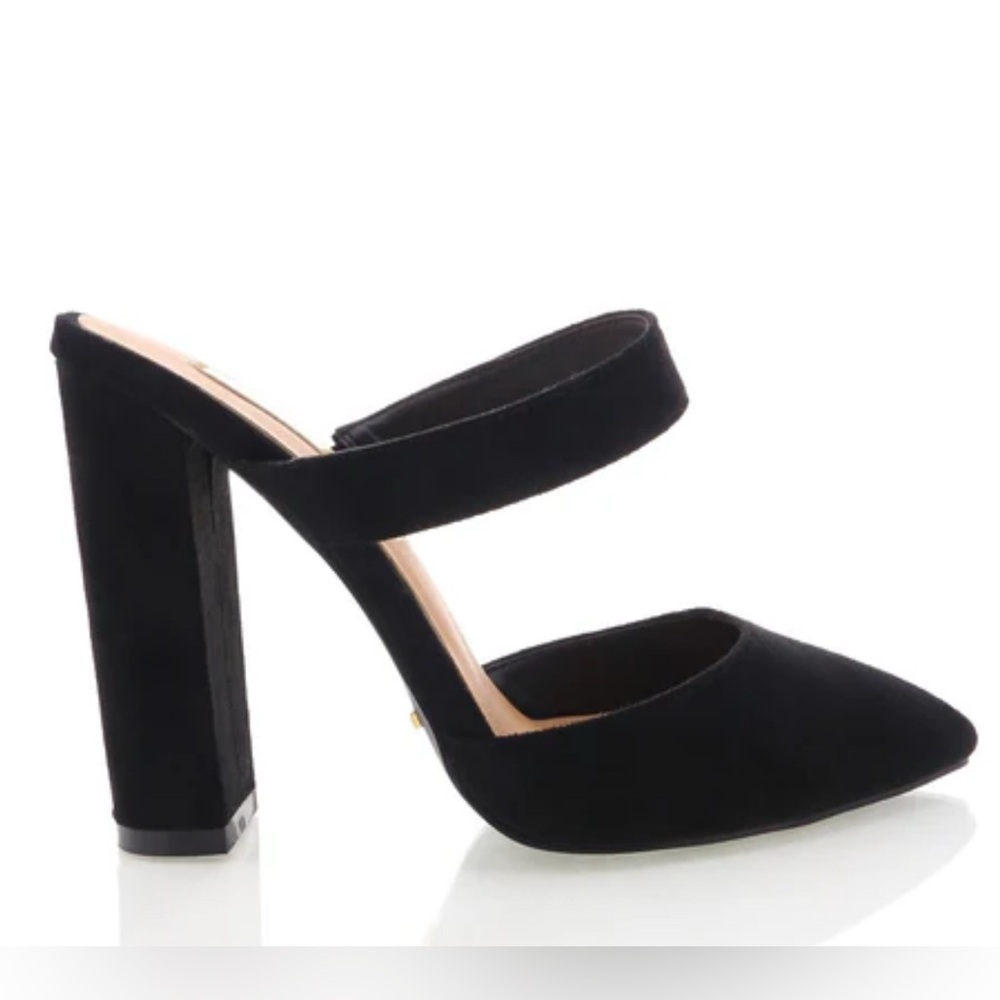 Billini Grappa Black Sueded Block Heel Mule Size 8